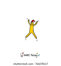 Hand drawn illustration / Happy Holiday - vector