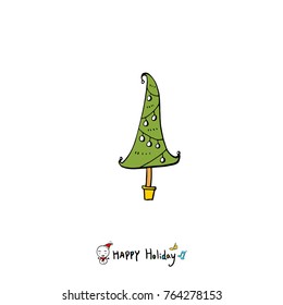 Hand drawn illustration / Happy Holiday - vector