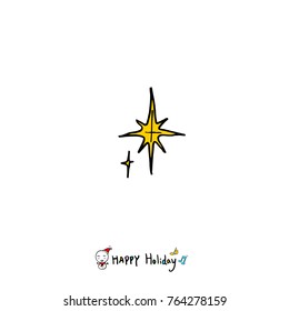 Hand drawn illustration / Happy Holiday - vector