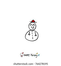 Hand drawn illustration / Happy Holiday - vector