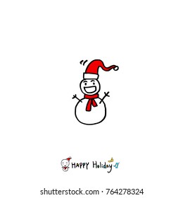 Hand drawn illustration / Happy Holiday - vector