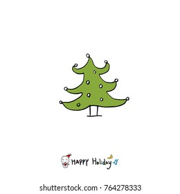 Hand drawn illustration / Happy Holiday - vector