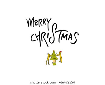 Hand drawn illustration / Happy Holiday - vector