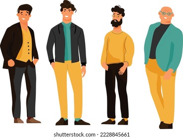 HAND DRAWN ILLUSTRATION OF HAPPY PEOPLE