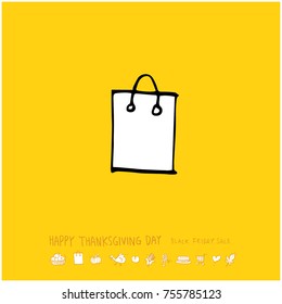 Hand drawn illustration / Happy Thanksgiving Day - vector