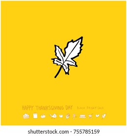 Hand drawn illustration / Happy Thanksgiving Day - vector