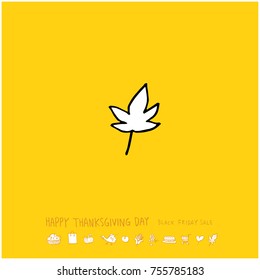 Hand drawn illustration / Happy Thanksgiving Day - vector
