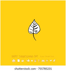 Hand drawn illustration / Happy Thanksgiving Day - vector