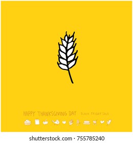 Hand drawn illustration / Happy Thanksgiving Day - vector