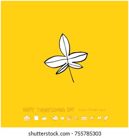 Hand drawn illustration / Happy Thanksgiving Day - vector