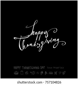 Hand drawn illustration / Happy Thanksgiving Day - vector