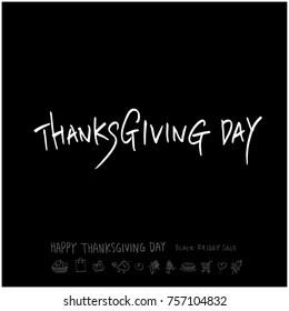 Hand drawn illustration / Happy Thanksgiving Day - vector