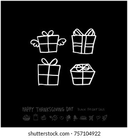 Hand drawn illustration / Happy Thanksgiving Day - vector