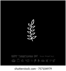 Hand drawn illustration / Happy Thanksgiving Day - vector