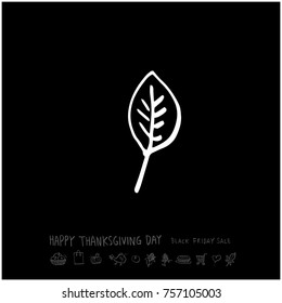 Hand drawn illustration / Happy Thanksgiving Day - vector