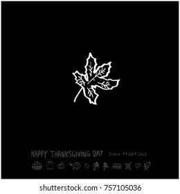 Hand drawn illustration / Happy Thanksgiving Day - vector