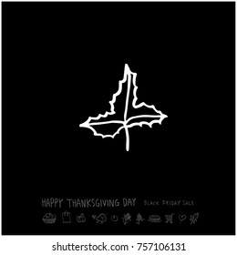 Hand drawn illustration / Happy Thanksgiving Day - vector