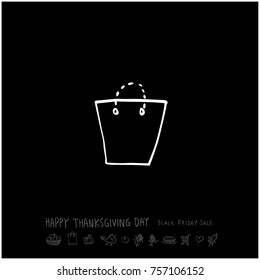 Hand drawn illustration / Happy Thanksgiving Day - vector