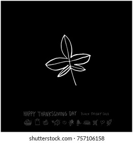 Hand drawn illustration / Happy Thanksgiving Day - vector