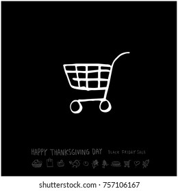 Hand drawn illustration / Happy Thanksgiving Day - vector
