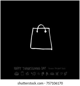 Hand drawn illustration / Happy Thanksgiving Day - vector