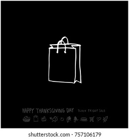 Hand drawn illustration / Happy Thanksgiving Day - vector