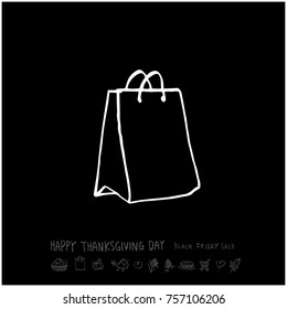 Hand drawn illustration / Happy Thanksgiving Day - vector