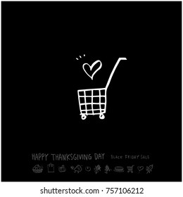 Hand drawn illustration / Happy Thanksgiving Day - vector