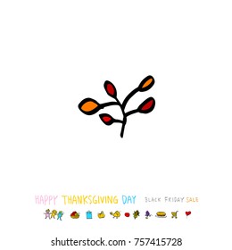 Hand drawn illustration / Happy Thanksgiving Day - vector