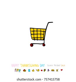 Hand drawn illustration / Happy Thanksgiving Day - vector