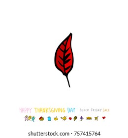 Hand drawn illustration / Happy Thanksgiving Day - vector