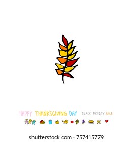 Hand drawn illustration / Happy Thanksgiving Day - vector