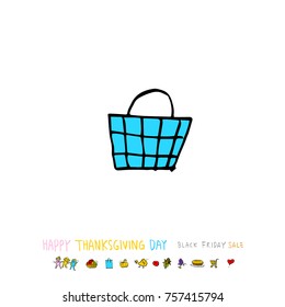 Hand drawn illustration / Happy Thanksgiving Day - vector