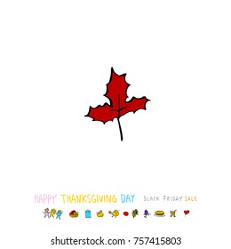 Hand drawn illustration / Happy Thanksgiving Day - vector