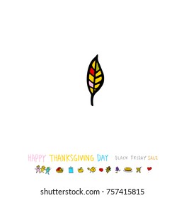 Hand drawn illustration / Happy Thanksgiving Day - vector