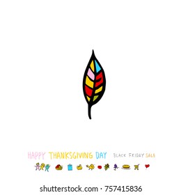 Hand drawn illustration / Happy Thanksgiving Day - vector