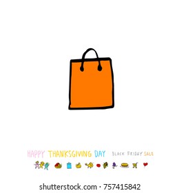 Hand drawn illustration / Happy Thanksgiving Day - vector