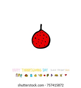 Hand drawn illustration / Happy Thanksgiving Day - vector