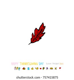 Hand drawn illustration / Happy Thanksgiving Day - vector