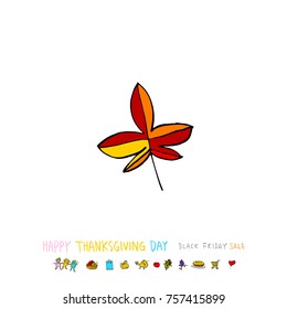 Hand drawn illustration / Happy Thanksgiving Day - vector