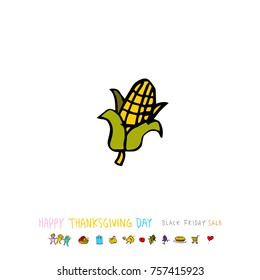 Hand drawn illustration / Happy Thanksgiving Day - vector