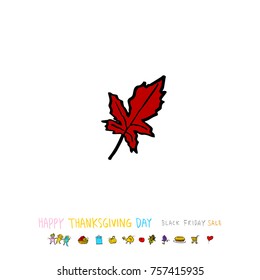 Hand drawn illustration / Happy Thanksgiving Day - vector