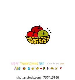 Hand drawn illustration / Happy Thanksgiving Day - vector