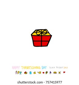 Hand drawn illustration / Happy Thanksgiving Day - vector