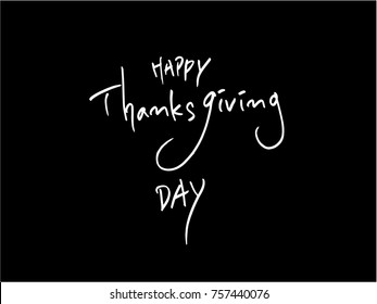 Hand drawn illustration / Happy Thanksgiving Day - vector