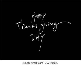 Hand drawn illustration / Happy Thanksgiving Day - vector