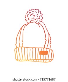 Hand drawn illustration hat. Creative ink art work. Actual vector drawing