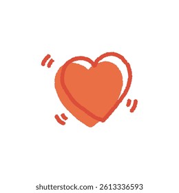 Hand drawn illustration of heart pounding in love