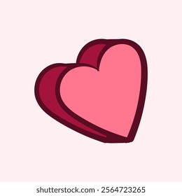 Hand drawn illustration of a heart shape. Suitable for valentine event, presentation, graphic design