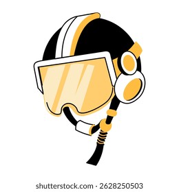 A hand drawn illustration of a helmet 
